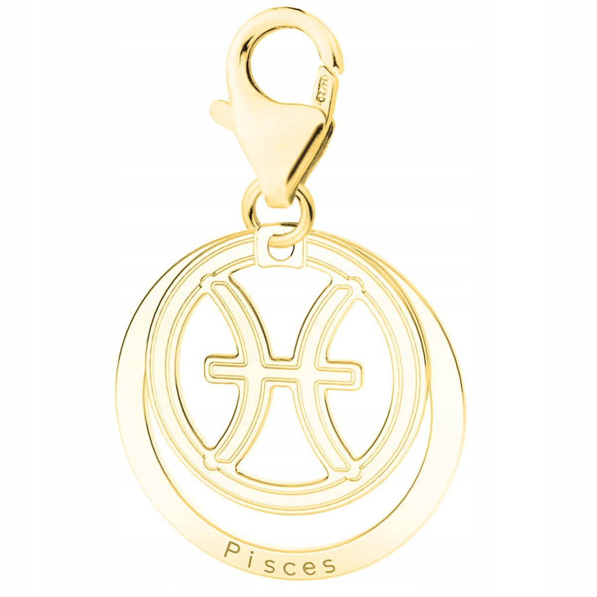 Złota Zawieszka ze Znakiem Zodiaku Pisces Znak Zodiaku Ryby SREBRO 925