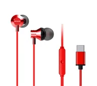 Słuchawki - Aiwa ESTM-50USB-C/RD Czerwony - miniaturka - grafika 1