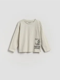Reserved - Bawełniany longsleeve - jasnoszary - Bluzki dla niemowląt - miniaturka - grafika 1