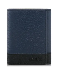 OCHNIK skórzany portfel unisex mały niebiesko-czarny dla kobiet i mężczyzn PORMS-0309-99(W21) - Portfele OCHNIK skórzany portfel unisex mały niebiesko-czarny dla kobiet i mężczyzn PORMS-0309-99(W21) - Portfele - miniaturka - grafika 1