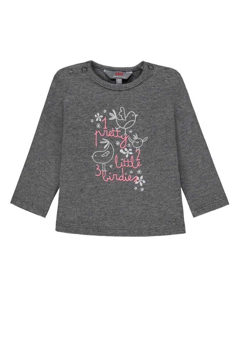Bluzka dziewczęca z długim rękawem, ciemnoszara, Kanz