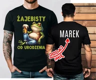 Koszulki męskie - Fajna męska koszulka z imieniem na prezent - ŻAJEBISTY OD URODZENIA - miniaturka - grafika 1