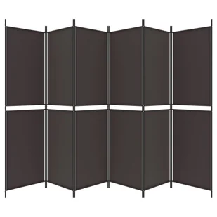 Lumarko Parawan 6-panelowy, brązowy, 300x200 cm, tkanina! - Parawany - miniaturka - grafika 5