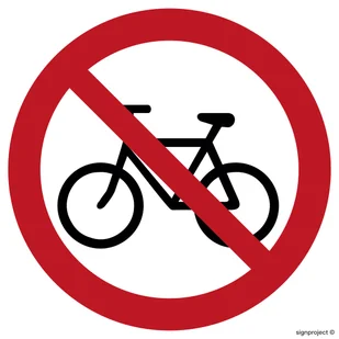 GB021 ZAKAZ WJAZDU NA ROWERZE, TS - PŁYTA TD FOTOLUMINESCENCYJNA; (350X350MM) - Tablice BHP - miniaturka - grafika 1