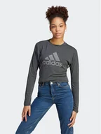Bluzki damskie - adidas Bluzka Future Icons Winners 3 IM2433 Szary Regular Fit - miniaturka - grafika 1