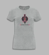 Koszulki i topy damskie - KOSZULKA DAMSKA - PARZENICA ZAKOPANE Szary XXL - miniaturka - grafika 1