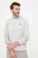 Bluzy męskie - Fila bluza męska kolor szary gładka - miniaturka - grafika 1