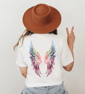 Koszulki i topy damskie - biała koszulka damska ze skrzydłami skrzydła2 - miniaturka - grafika 1