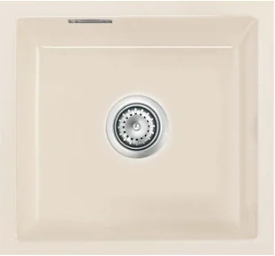Zlewozmywak ceramiczny SYSTEMCERAM Mera 42 U Magnolie Korek automatyczny 5301 02 - Zlewozmywaki - miniaturka - grafika 1