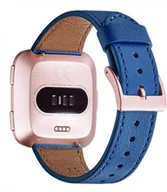 Akcesoria do smartwatchy - PASEK DO ZEGARKA Fitbit Versa/Versa 2/LITE/SE NIEBIESKI SKÓRA NATURALNA - miniaturka - grafika 1