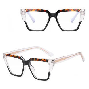 Okulary damskie kocie zerówki do komputera BLUE LIGHT 25143 Czarny/Panterka - Okulary korekcyjne, oprawki, szkła - miniaturka - grafika 1