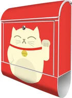 Manekiny wystawowe - banjado design skrzynka na listy stalowa biała z przegrodą na gazety malowana proszkowo "Manekineko" 38x46x12,5cm & 2 klucze - Skrzynka pocztowa A4 z materiałem montażowym [BKW 11799] - miniaturka - grafika 1