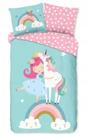 Pościel dla dzieci - Pościel jednorożec księżniczka tęcza 140x200 bawełniana miękka dziecięca - miniaturka - grafika 1