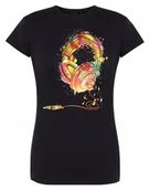Koszulki i topy damskie - T-Shirt damski nadruk kolorowe SŁUCHAWKI r.XXL - miniaturka - grafika 1
