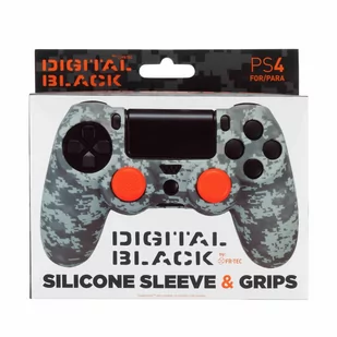 Silikonowa Pokrywa Dla Sony Dualshock Kontroler And Chwyts - Kamuflaż - Pixel Czarny - Ps4 - Akcesoria do Playstation - miniaturka - grafika 1