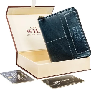 Always Wild Pionowy Portfel Męski Na Zamek Z Przeszyciami, Skóra Naturalna ! - Portfele - miniaturka - grafika 1