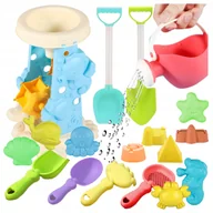 Zabawki do piasku - ZESTAW ZABAWEK DO PIASKU DUŻY DLA DZIECI KONEWKA MŁYNEK ŁOPATKI FORMY - miniaturka - grafika 1