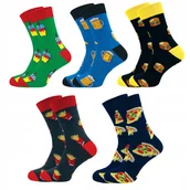 Skarpetki męskie - 5 Par Skarpety Męskie Śmieszne Bawełna Wysokie Skarpetki 40-43 BAWEŁNIANE Z - miniaturka - grafika 1