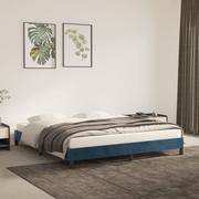Łóżka - Lumarko Rama łóżka, ciemnoniebieska, 160x200 cm, tapicerowana aksamitem - miniaturka - grafika 1