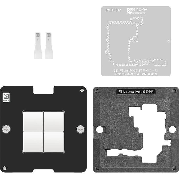 Sito AMAOE 0,12 mm BGA z platformą / podstawką do reballingu płyty głównej do Samsung Galaxy S23 Ultra S918