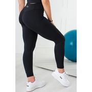 Spodnie sportowe damskie - Czarne legginsy damskie z wysokim stanem Be Stronger ultra soft - miniaturka - grafika 1