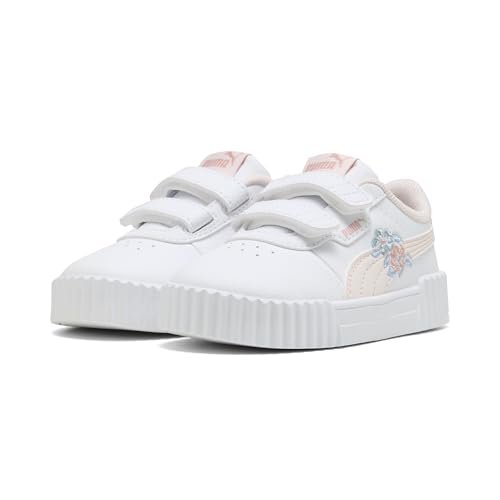 PUMA Carina 3.0 Floral V Inf, Kapcie niemowlę-dziewczęce, pianka morska z kwiatem jaśminu, biały, 6 UK dziecko, Puma Pianka morska z białym kwiatem jaśminu, 6 UK Child