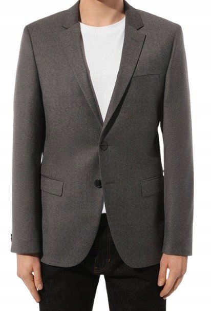 Hugo Marynarka Męska Wełniana Szara Slim Z Guzikami 50 I1D