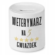 Skarbonki - SKARBONKA DLA WETERYNARZA WETERYNARZ NA 5 GWIAZDEK z Nadrukiem ze Zdjęciem - miniaturka - grafika 1