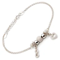 Bransoletki - Srebrna bransoletka kulki z serduszkiem i nieskończonością - miniaturka - grafika 1