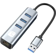 Stacje dokujące i replikatory portów - Techly IDATA USB-ETGIGA3AA stacja dokująca Przewodowa USB 3.2 Gen 1 (3.1 Gen 1) Type-A Czarny, Srebrny IDATA USB-ETGIGA3AA - miniaturka - grafika 1