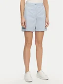Spodenki damskie - Tommy Hilfiger Szorty materiałowe WW0WW42457 Błękitny Regular Fit - miniaturka - grafika 1