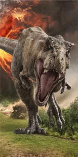 Ręcznik kąpielowy Jurassic world Volcano, 70 x 140 cm - Okrycia kąpielowe dla dzieci - miniaturka - grafika 1