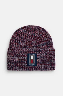 Tommy Hilfiger czapka wełniana kolor bordowy z grubej dzianiny wełniana AM0AM12808 - Czapki męskie - miniaturka - grafika 1