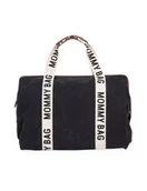 Torby i organizery dla mam - Childhome Torba Mommy Bag Signature czarna - miniaturka - grafika 1