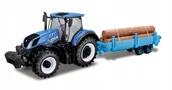 Samochody i pojazdy dla dzieci - Traktor NEW HOLLAND T7.315 przyczepka 1:32 Bburago - miniaturka - grafika 1