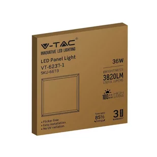 Panel LED 36W 600x600mm, 3820lm, barwa: 3000K ciepła biel, IP20 rama biała; V-TAC - Lampy pozostałe - miniaturka - grafika 3