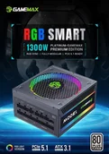 Zasilacze komputerowe - GameMax Power Supply, 80 PLUS, Platinum RGB PRO 1300P 1300 W - miniaturka - grafika 1