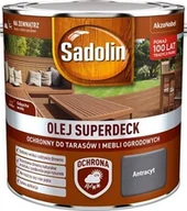 Farby i impregnaty do drewna - Olej Sadolin Superdeck antracyt 2,5l - miniaturka - grafika 1