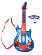 Instrumenty smyczkowe - Lexibook Spider-Man Elektroniczna gitara świetlna z mikrofonem. okulary z mikrofonem. piosenki demo. 2 tryby gry. wtyczka MP3. niebiesko-czerwona. K260SP - miniaturka - grafika 1