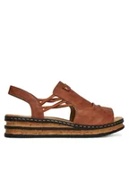 Sandały damskie - Rieker Sandały 62962-22 Brązowy - miniaturka - grafika 1