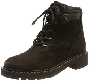 Marco Tozzi Damskie 2-25202-29 skórzane buty sznurowane botki, Black Comb, 40 EU - Botki damskie - miniaturka - grafika 1