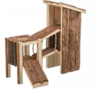 Akcesoria dla gryzoni - Tjorven, plac zabaw, dla gryzoni, drewno naturalne, 32 x 19 x 29 cm - miniaturka - grafika 1