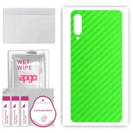Szkła hartowane na telefon - Folia naklejka skórka strukturalna na TYŁ do Samsung Galaxy A70s -  Carbon Zielony - apgo SKINS - miniaturka - grafika 1