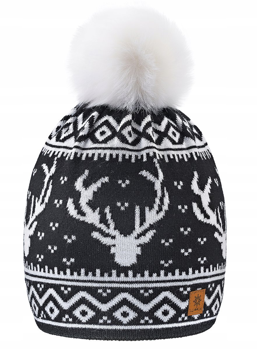 Zimowa CZAPKA CIEPŁA pompon i polar Woolk Santa