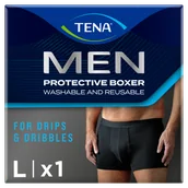 Bielizna lecznicza - Tena Men Protective Boxer, wielorazowe bokserki na lekkie nietrzymanie moczu, czarne, rozmiar L, 1 sztuka - miniaturka - grafika 1