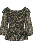 Bluzki damskie - DreiMaster Vintage Bluzka damska, czarny złoty, XXL - miniaturka - grafika 1
