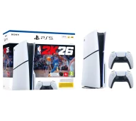 Konsole Playstation - Sony PlayStation 5 Slim D Chassis PS5 1TB z napędem + Dodatkowy pad + NBA 2K26 - miniaturka - grafika 1