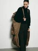 Spodnie damskie - Reserved - Puchowy płaszcz z kapturem - brązowy - miniaturka - grafika 1