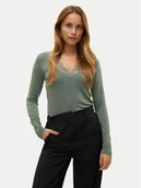 Bluzki damskie - Vero Moda Bluzka Rosa 10298832 Zielony Regular Fit - miniaturka - grafika 1