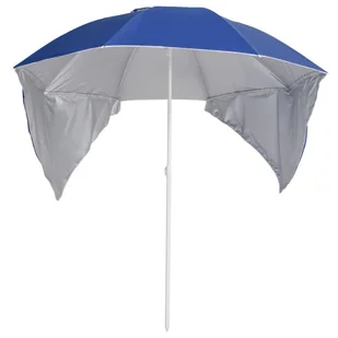 Parasol plażowy ze ściankami bocznymi, niebieski, 215 cm - Parasole ogrodowe - miniaturka - grafika 3